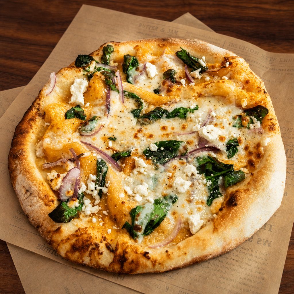 Fresh Spinach Pizza.