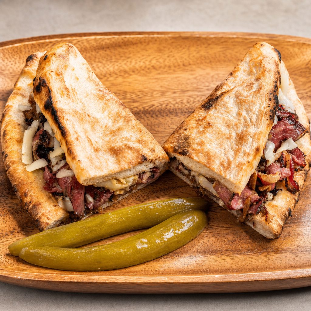 Pastrami Melt Sandwich.